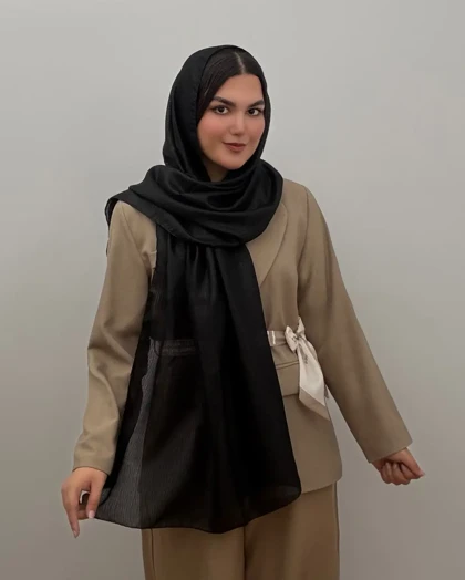 شال مشکی کریستال