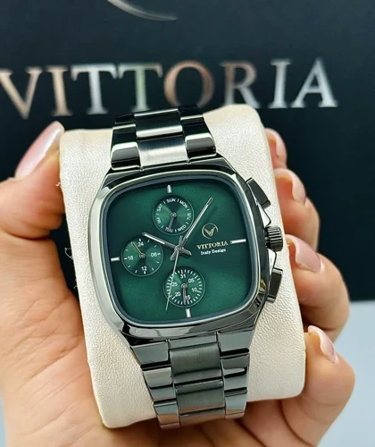 ساعت ویتوریا اورجینال مردانه خاکستری سبز VT3185