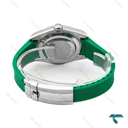 ساعت مردانه رولکس دیت جاست 2 ویمبلدون بند رابر سبز Rolex-6611-G