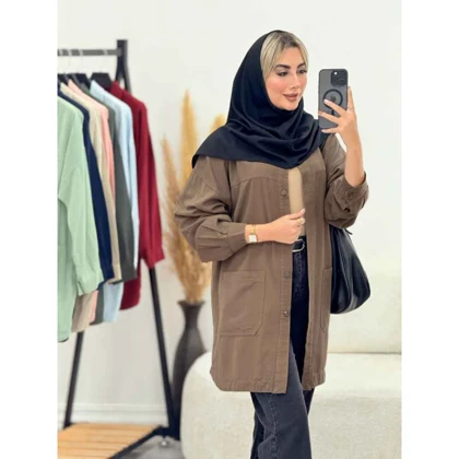 مانتو لینن دو جیب پایین