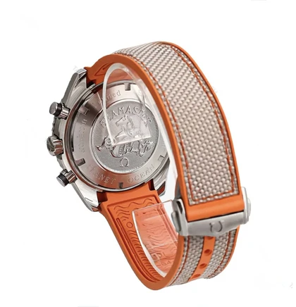 ساعت مردانه امگا سیمستر سه موتوره طوسی نارنجی