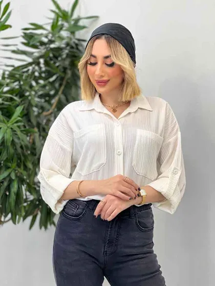 شومیز کراش دو جیب