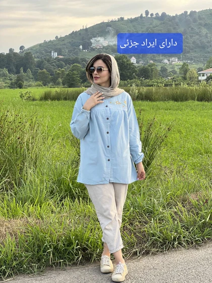 شومیز مانتویی گلی ( دارای ایراد جزئی )