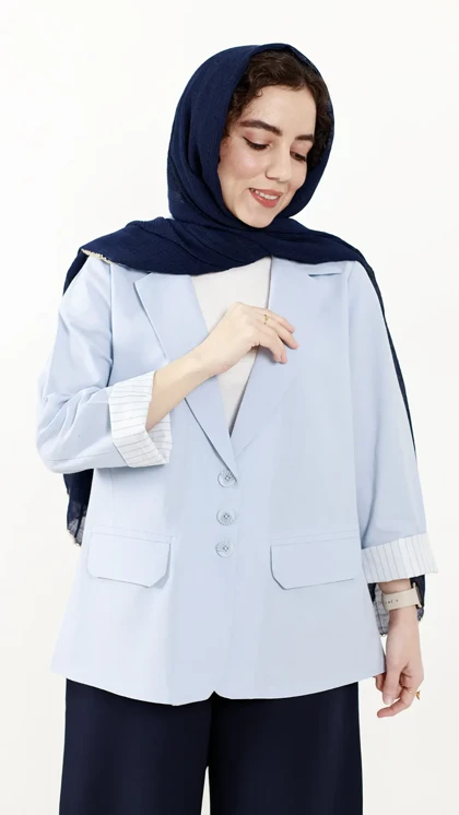 کت سه دکمه نیلا