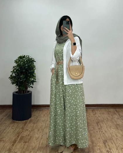 سرهمی شکوفه همراه با کمربند 9 کد 2502