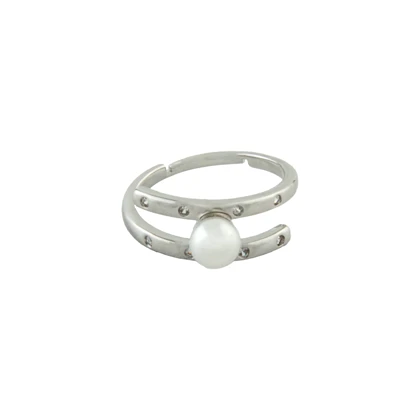 انگشتر دخترانه مدل دولاین مرواریدی