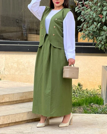 ست سه تیکه جلیقه دامن 1485