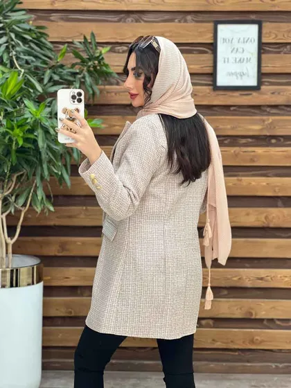 مانتو کتی جیب نما دکمه طلایی