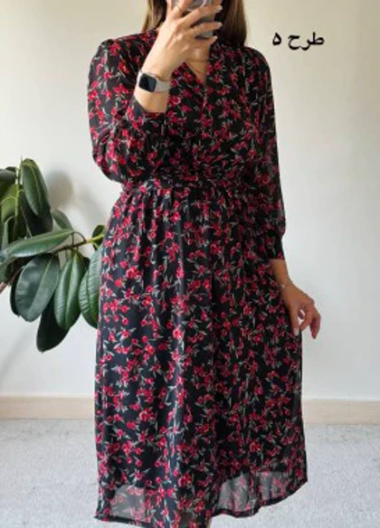 پیراهن حریر سرمه سری 10