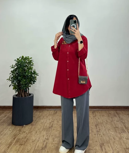 مانتو لینن گلدوزی تن آرا(ایراد دار)