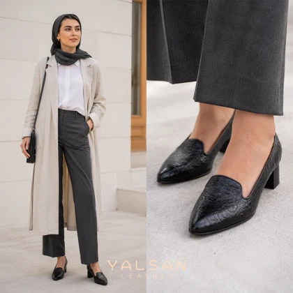 کفش پاشنه‌دار زنانه چرم یلسان مدل دونا کد 646-GAN