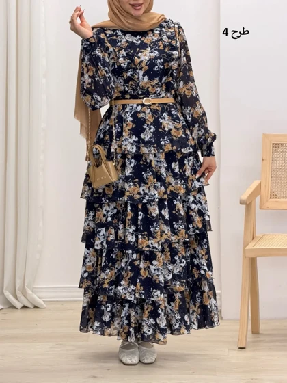 4241-پیراهن طبقه‌ای رز