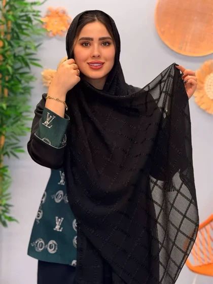 3214-شال مشکی آیلین