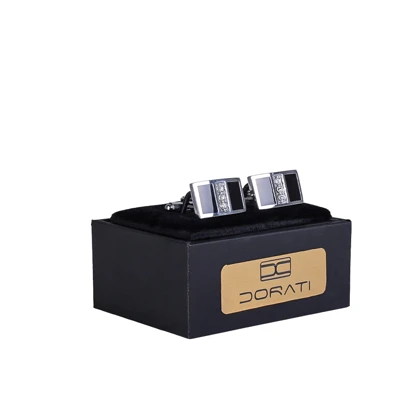 دکمه سرآستین مشکی نگین‌دار 1528