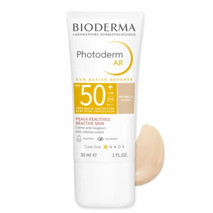کرم ضد آفتاب رنگی و ضد قرمزی بایودرما Bioderma مدل Photoderm AR SPF 50 حجم 30 میلی‌لیتر مناسب پوست حساس و دارای قرمزی