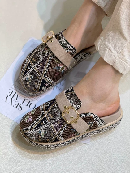 1124 لوفر زنانه پشت‌باز طرح سنتی هندی