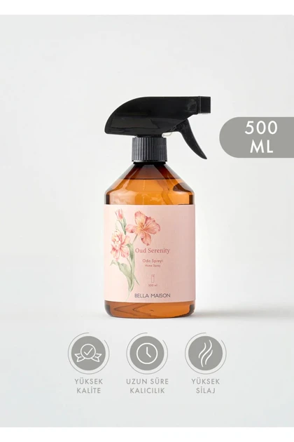 اسپری اتاق Bella Maison مدل Oud Serenity آمبر 500 میلی‌لیتر