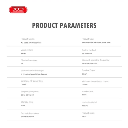هدفون بلوتوثی ایکس او XO مدل BE58 بلوتوث 5.4