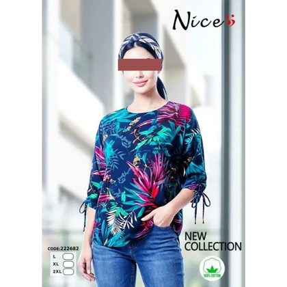 شومیز نخی زنانه مدل آبرنگی