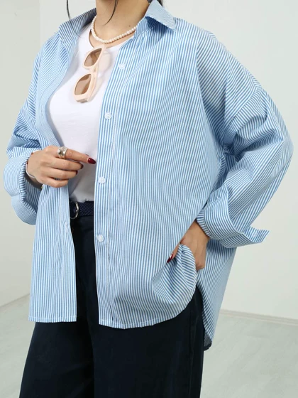 شومیز نخی راه راه تابستانی