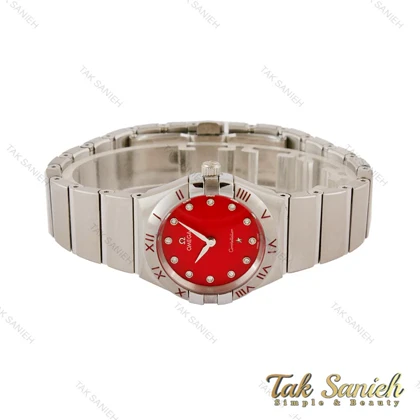 ساعت امگا کانسلیشن زنانه صفحه قرمز ایندکس نگین Omega-5230-L