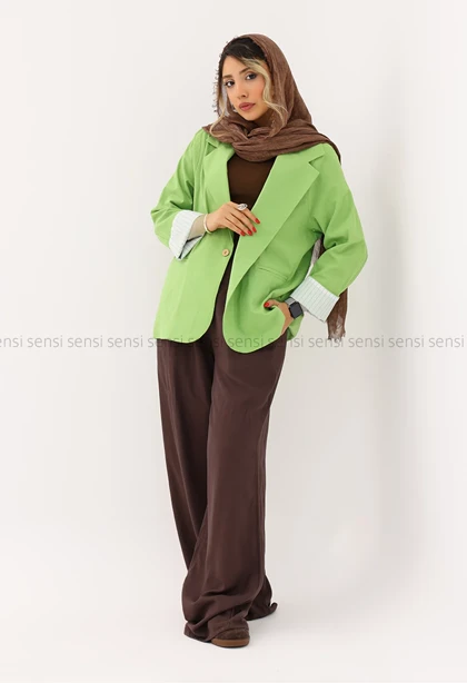 کت لینن آستین آستر کد1004097