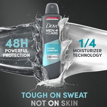 اسپری دئودورانت مردانه 48 ساعته داو Dove مدل Men+Care حجم 250ml