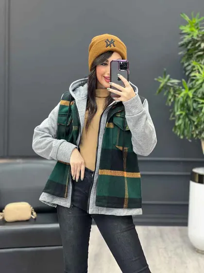 شکت چهارخونه ترکیبی دو جیب پاکتی