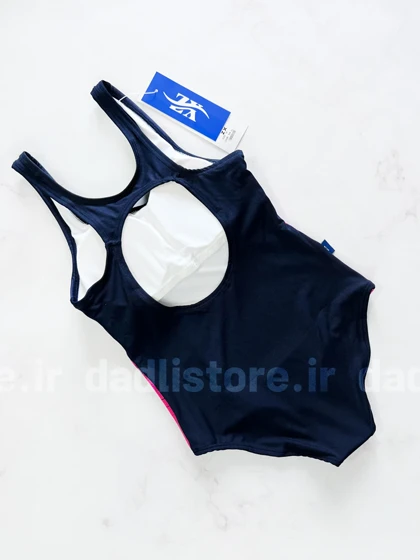 مایو یک تکه اسلیپ کاپ‌دار طرح مشکی صورتی عقاب ZX