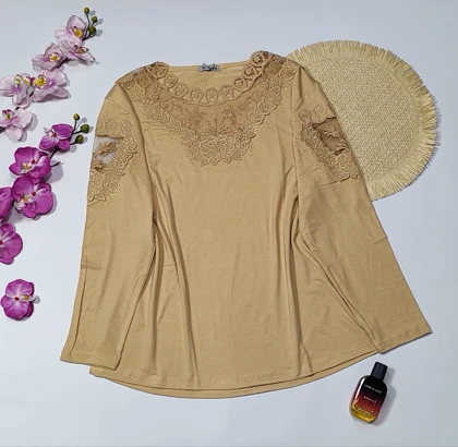 شومیز گیپوردار مدل گلسا کد 50273