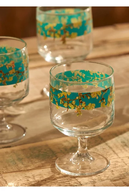 فنجان Bella Maison مدل Van Gogh Almond Blossom Cup شیشه‌ای - فیروزه‌ای