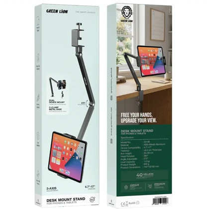 پایه نگهدارنده رومیزی گوشی و تبلت گرین لاین Green Lion مدل GNGX80PHLDBK