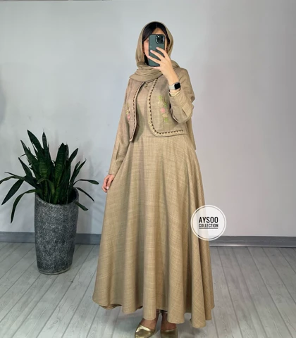 ست سارافون بلند به همراه کت گلدوزی