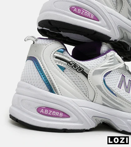 کفش کتانی مردانه و زنانه سفید آبی بنفش NEW BALANCE 530