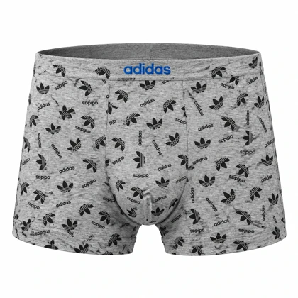 شورت پادار مردانه نخ پنبه اعلا طرح آدیداس (Adidas) – رنگ طوسی کد 802