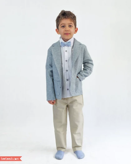 کت پشمی آبی