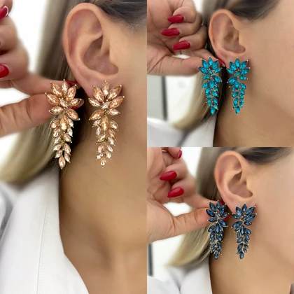 گوشواره مجلسی آویزی خوشه زنانه 884