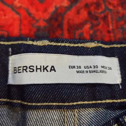 شلوار جین بالونی سرمه‌ای خام شور bershka بدون جنسیت کد 421