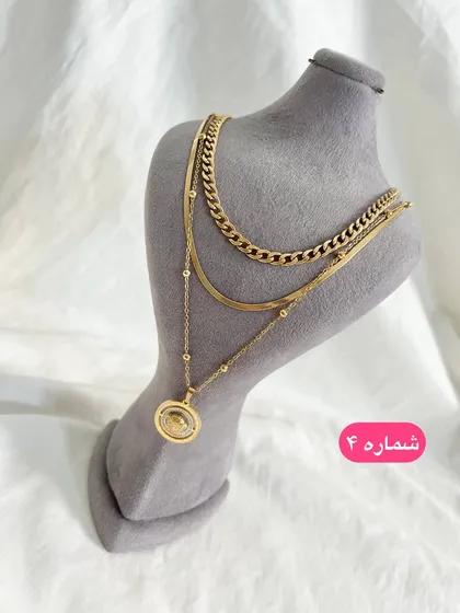 گردنبند چند لاین طرح طلا
