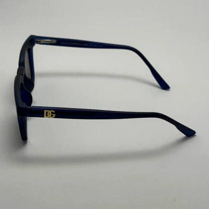عینک آفتابی پلاریزه دولچه گابانا DOLCE GABBANA دسته سیم کشی شده لولا فنر آبی مات کد 7707