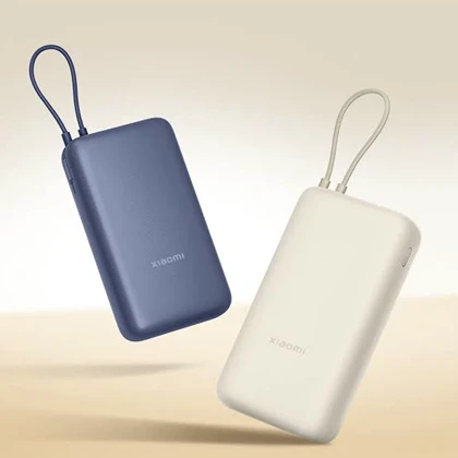 پاوربانک شیائومی PB2030MI ظرفیت 20000 میلی‌آمپرساعت با توان 33 وات و کابل USB-C سرخود