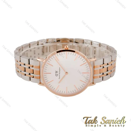 ساعت دنیل ولینگتون مردانه دورنگ رزگلد صفحه سفید DW-4425-42-G