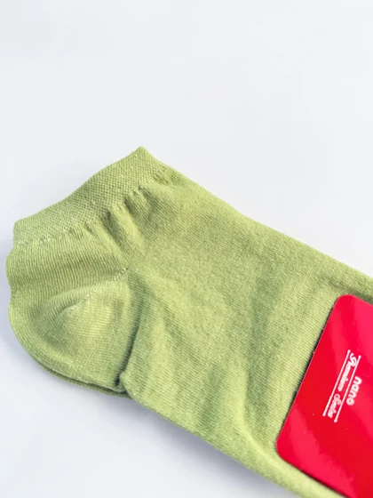 جوراب مچی نخ پنبه ساده سبز ماچا