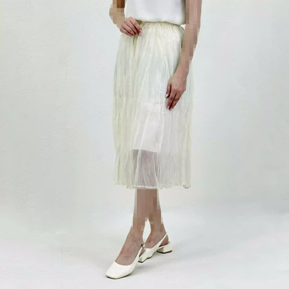 دامن زنانه تک‌رنگ نباتی