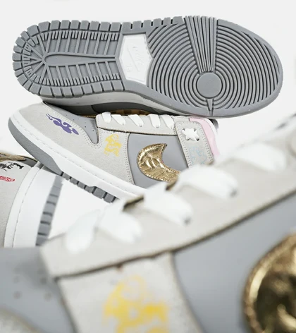کفش کتانی مردانه و زنانه طوسی طلایی نایک NIKE Dunk Low Remastered