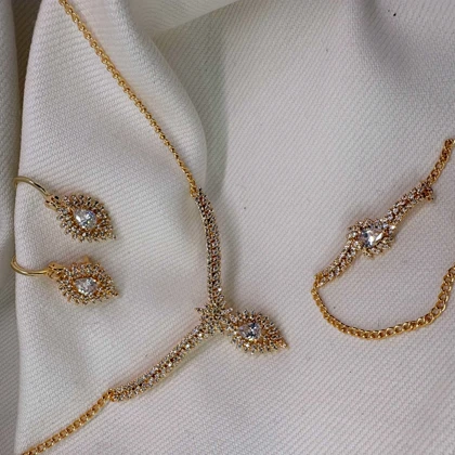 سرویس کامل برند شین مدل «اشک الماس» | نگین تک سولیتر با گارانتی 1 ساله