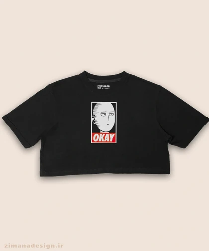 کراپ زنانه طرح وان پانچ من شخصیت سایتاما کد 899
