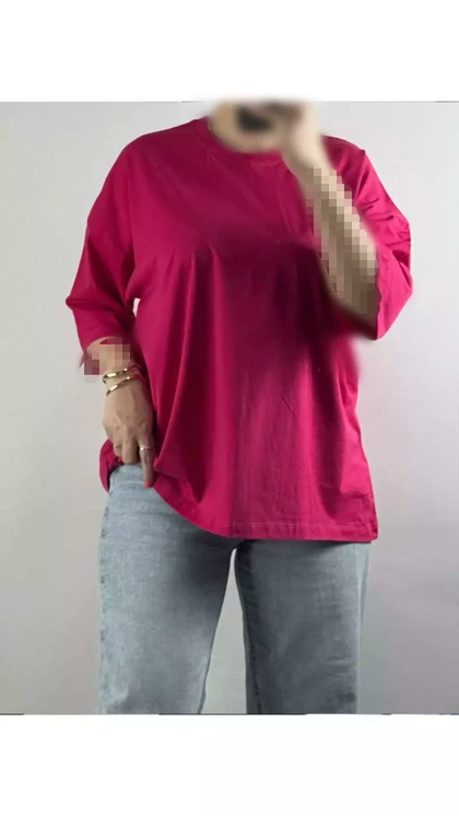 تیشرت باکسی نخ پنبه زنانه 63001