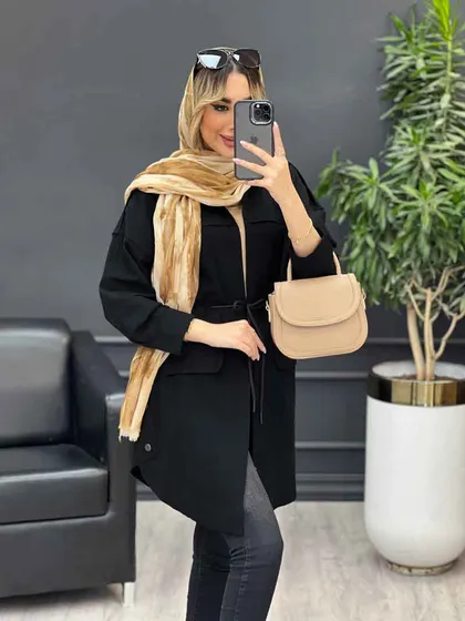 مانتو ژیله دار بغل سه دکمه