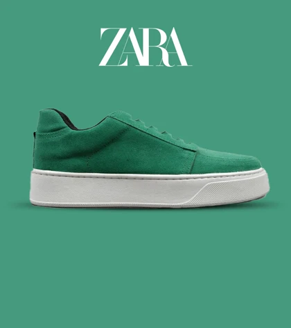 کفش کتانی کژوال مردانه سبز ZARA مدل 5068